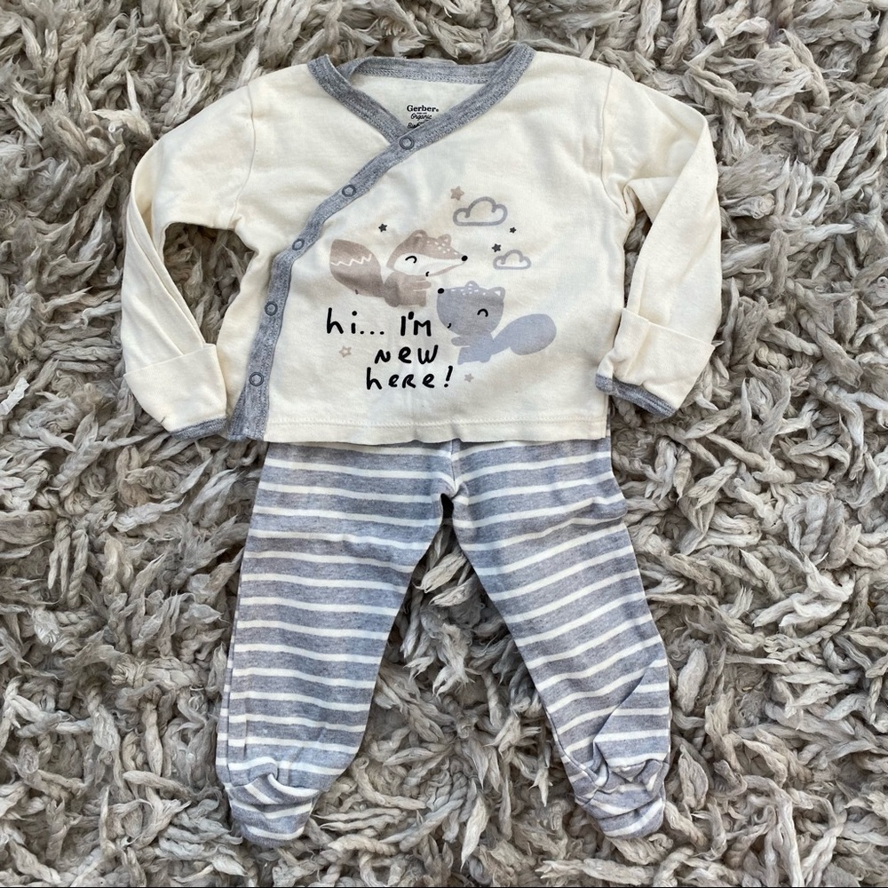 Gerber gender neutral 2 pc set, 3-6M